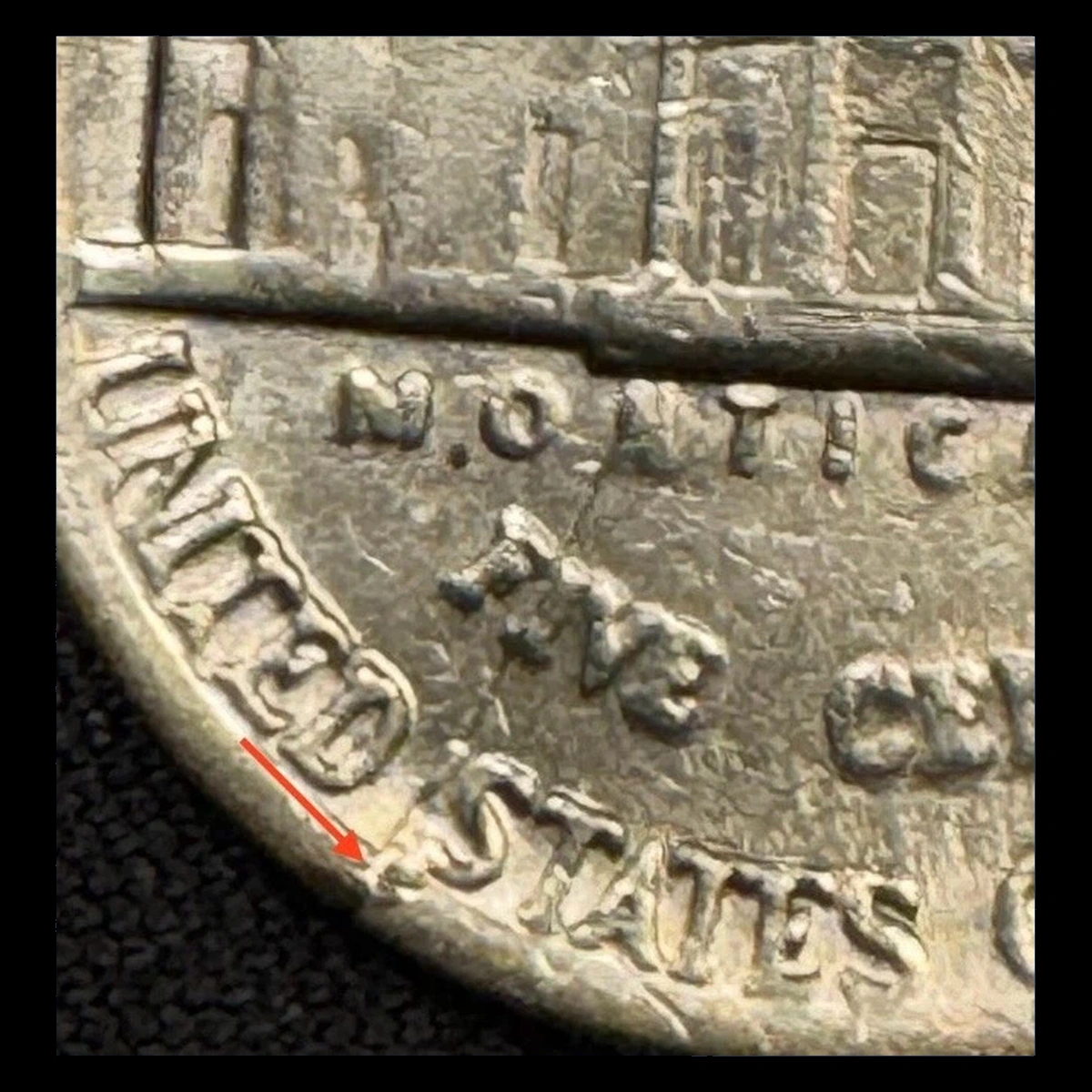 1984 Jefferson Nickel: Die Crack / Die Chip