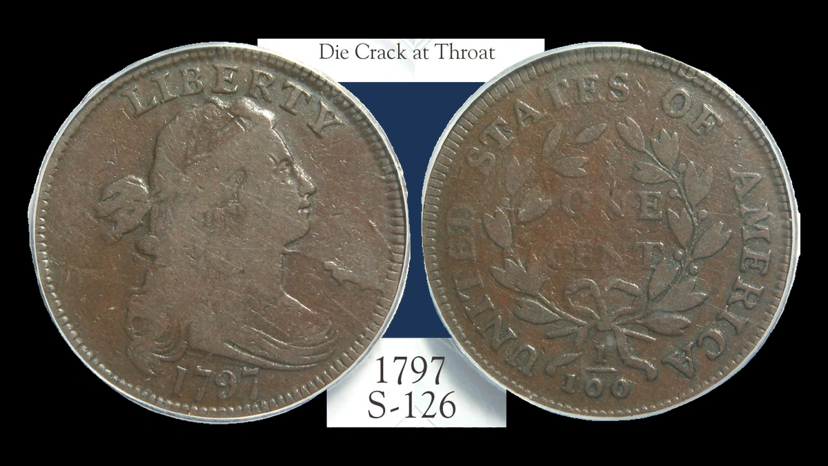 1797 Draped Bust Cent: Die Crack