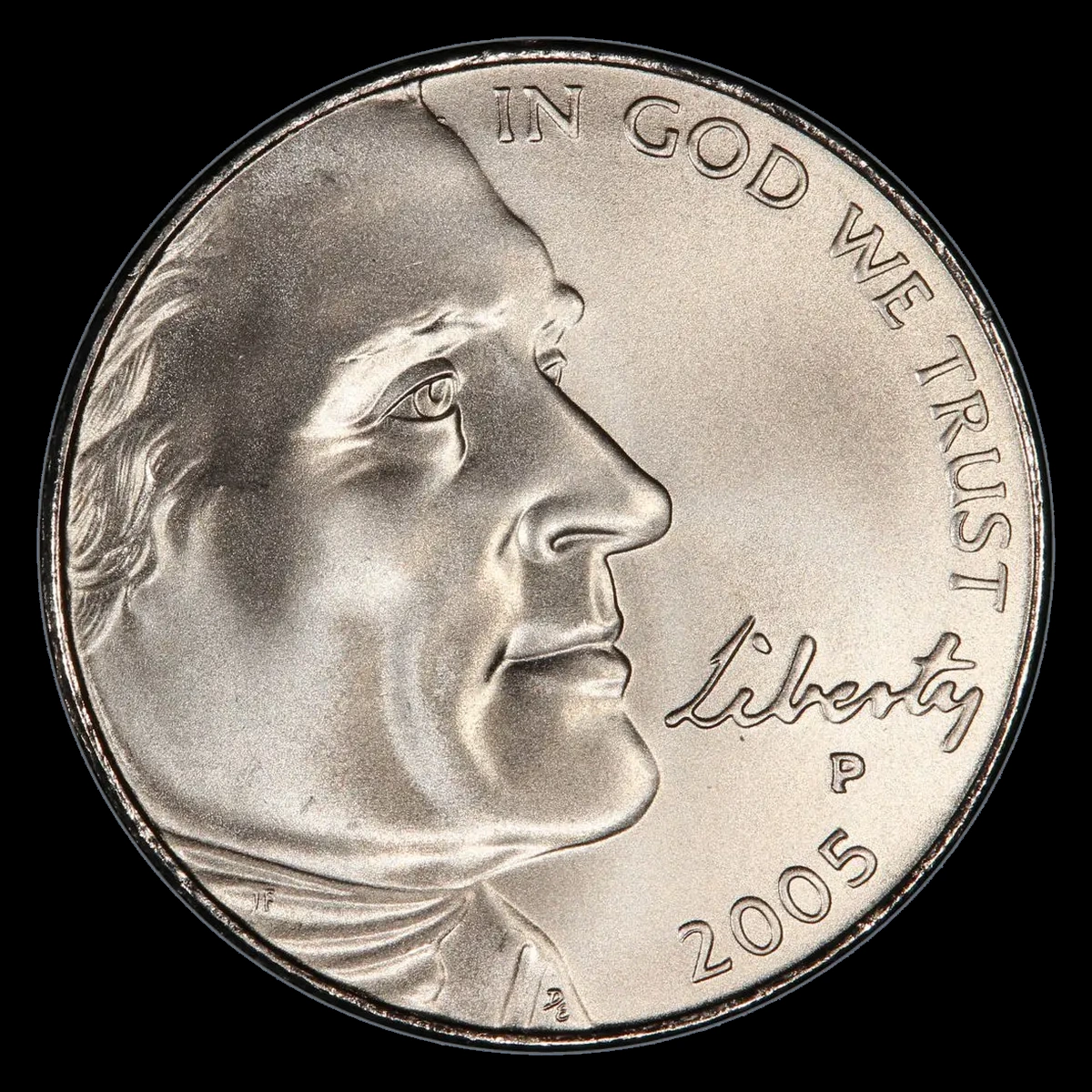 2005 Jefferson Nickel: Doubled Die Obverse