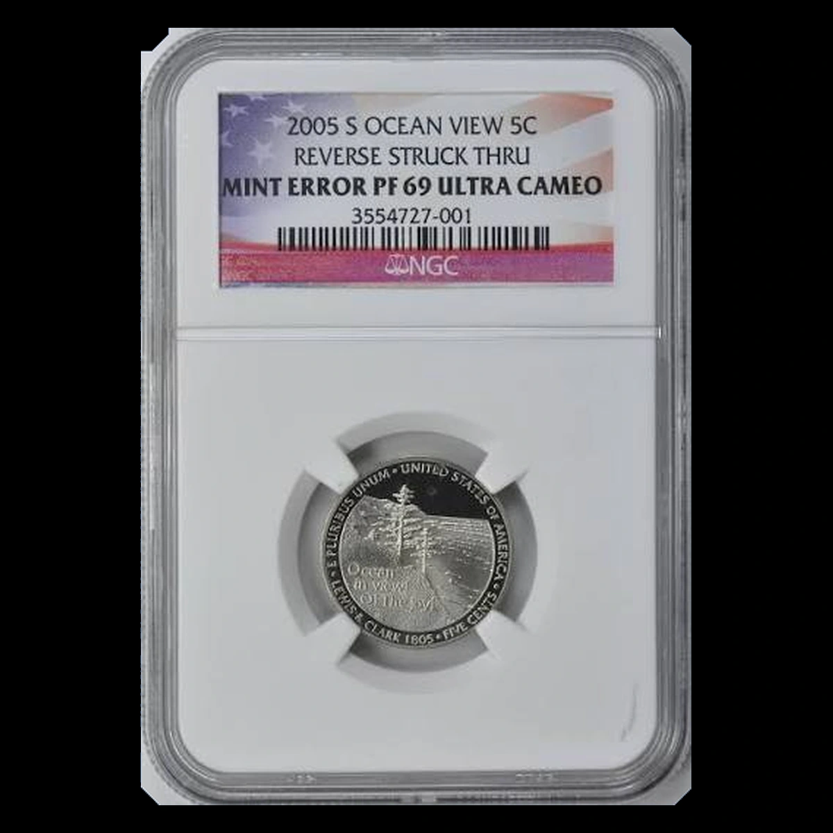 2005 Jefferson Nickel: Struck-Through Error