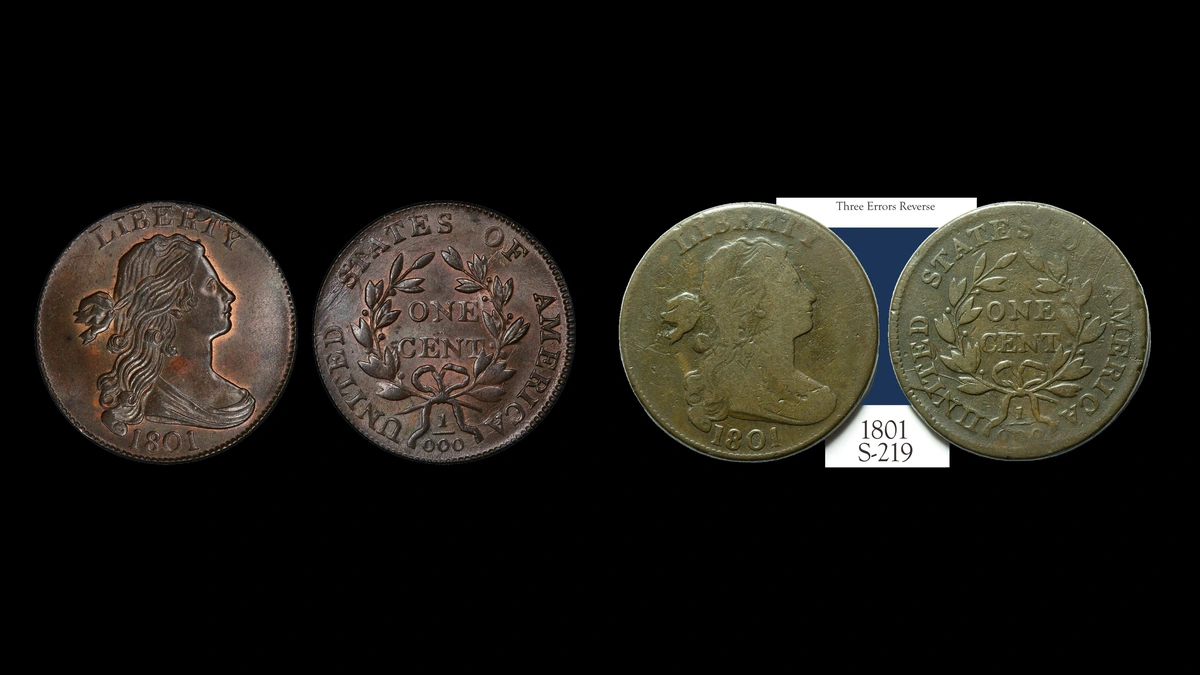 1801 Penny Errors — error coin photographs