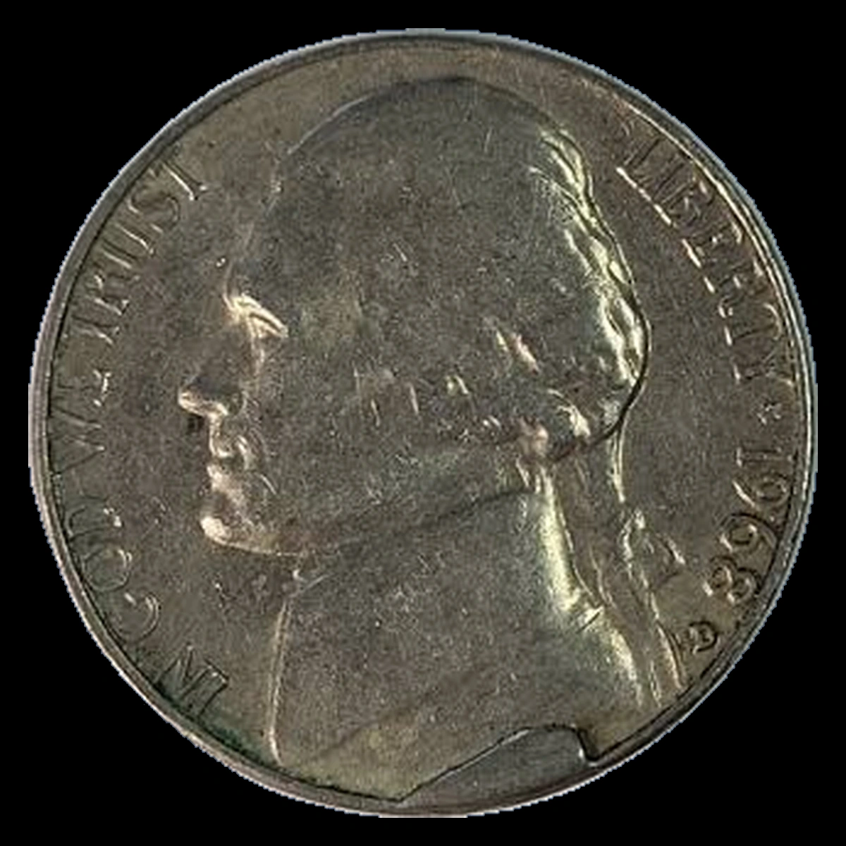 1968 Jefferson Nickel: Die Break