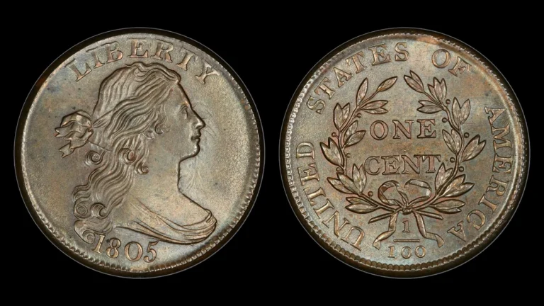 1805 Draped Bust Cent, obverse and reverse