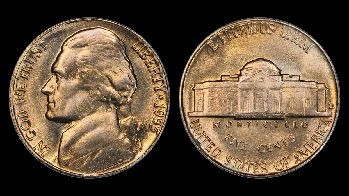 1955 Jefferson Nickel: D over S mintmark