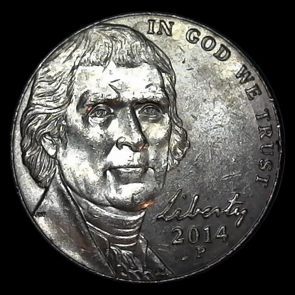 2014 Jefferson Nickel: Die Crack / Die Chip