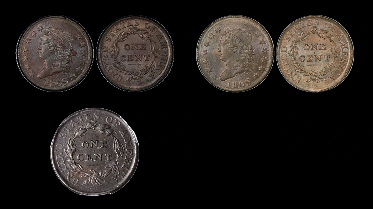 1809 Penny Errors — error coin photographs