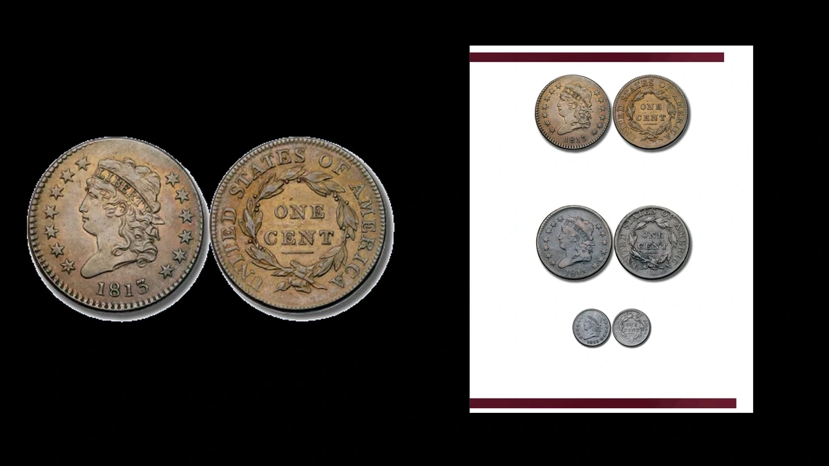 1813 Penny Errors — error coin photographs