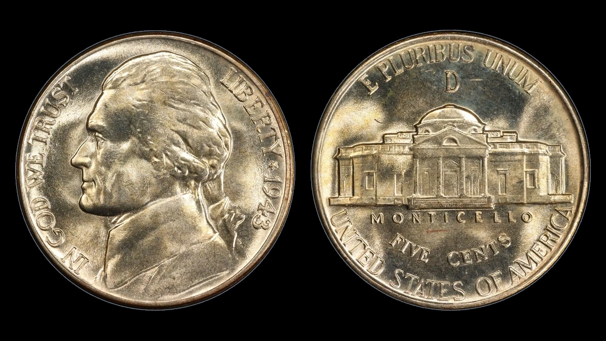 1943 Jefferson Nickel: Repunched Mintmark