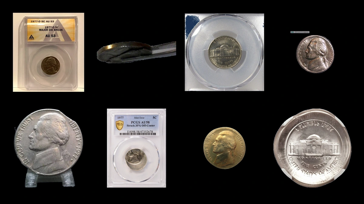 1977 Nickel Errors — error coin photographs