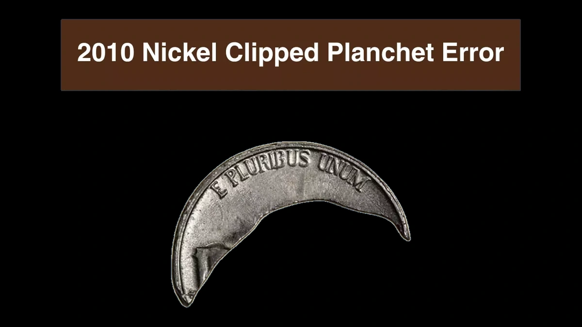 2010 Jefferson Nickel: Clipped Planchet