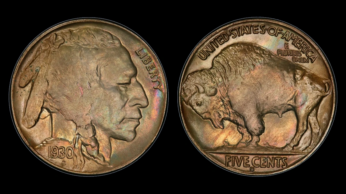 1930 Buffalo Nickel: Repunched Mintmark