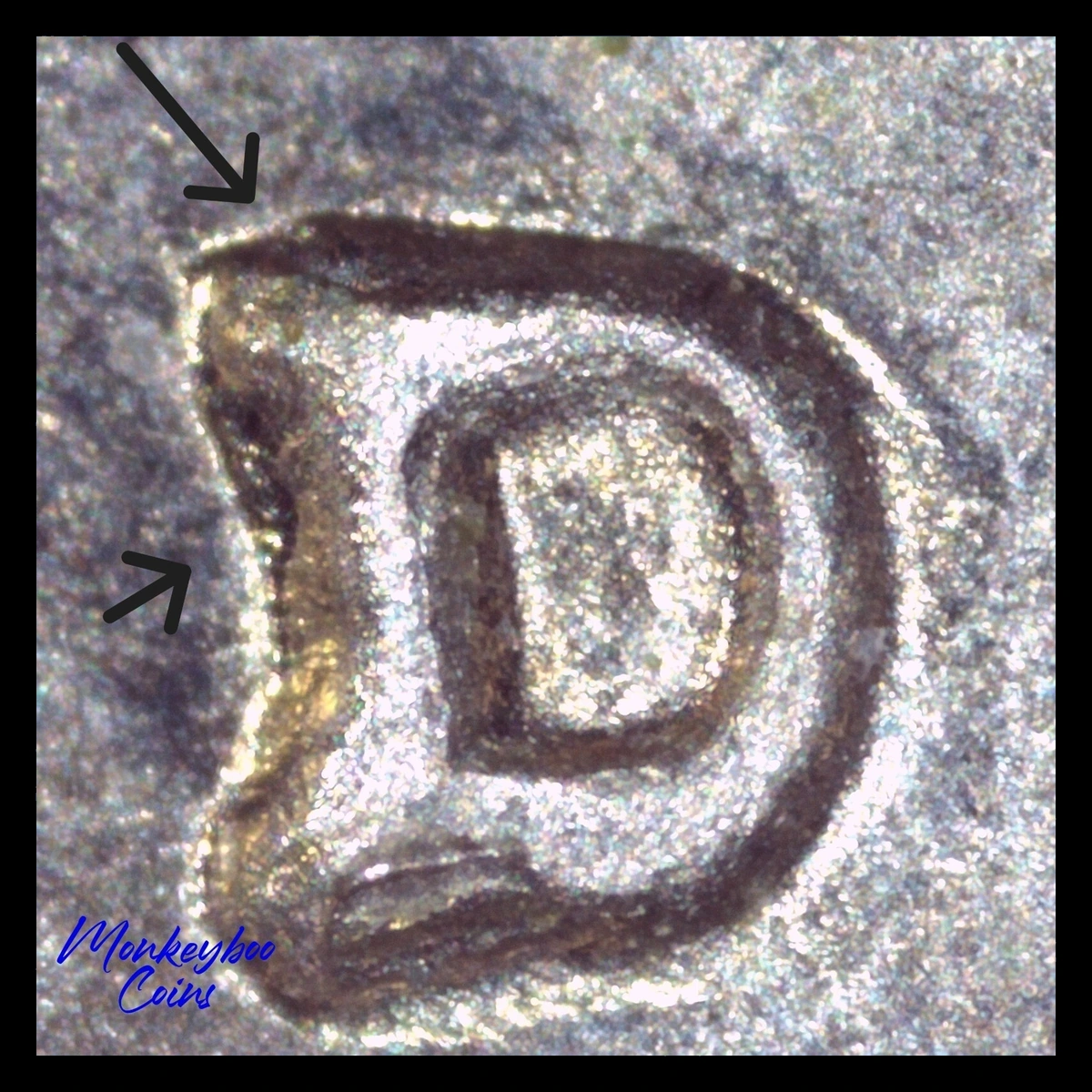 1960 Jefferson Nickel: Repunched Mintmark