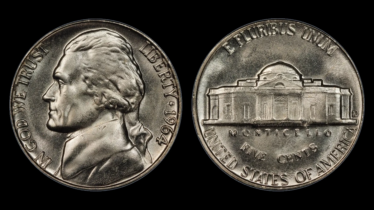 1964 Jefferson Nickel: Repunched Mintmark