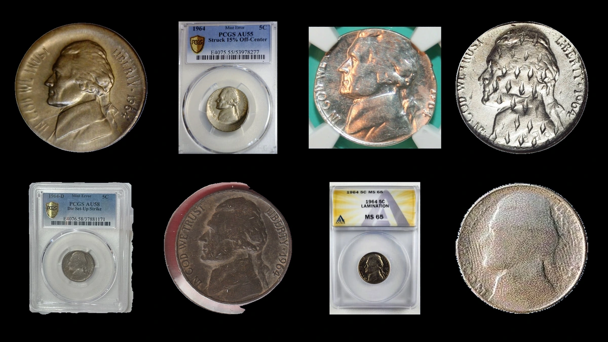 1964 Nickel Errors — error coin photographs