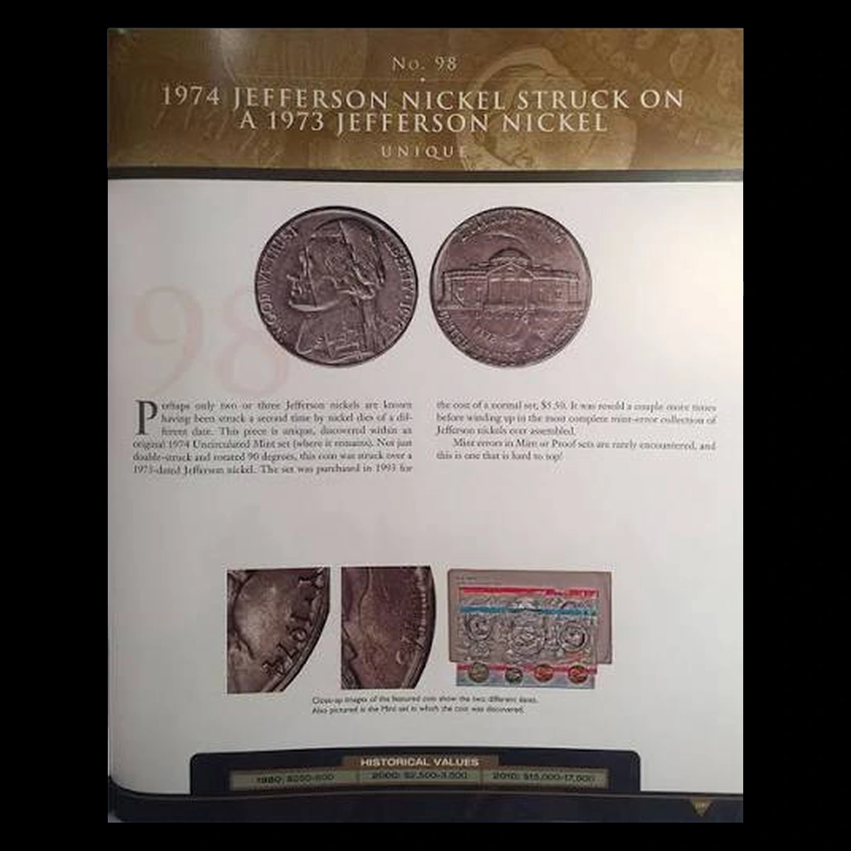 1973 Jefferson Nickel: Multiple Strike
