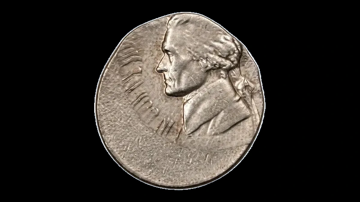 1940 Jefferson Nickel: Off-Center Strike