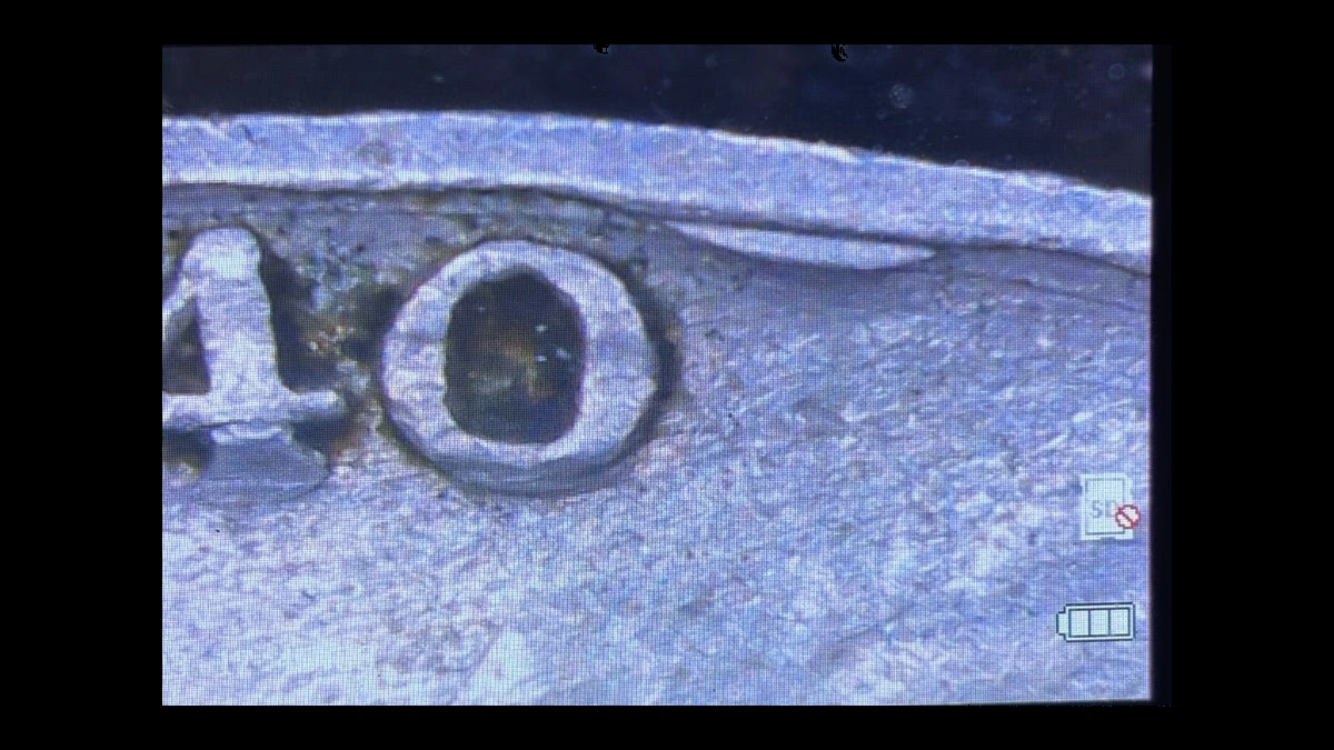 1940 Jefferson Nickel: Obverse die break