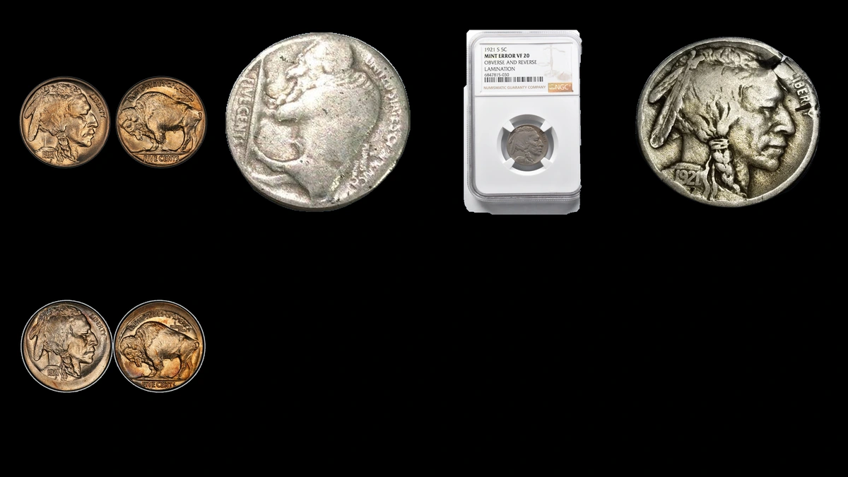 1921 Nickel Errors — error coin photographs