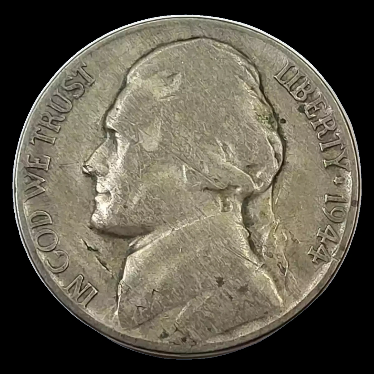 1944 Jefferson Nickel: Lamination / Split Planchet