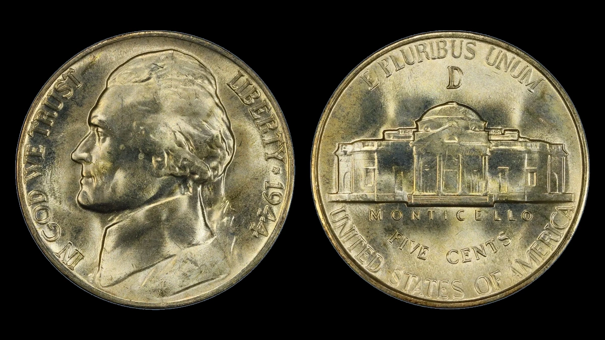 1944 Jefferson Nickel: Repunched Mintmark