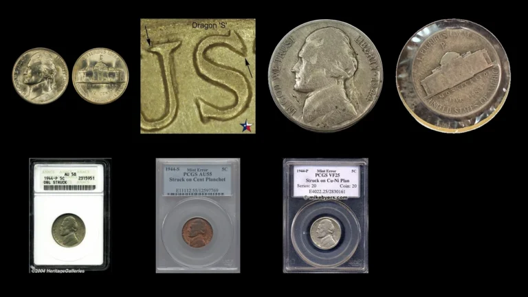 1944 Nickel Errors — error coin photographs