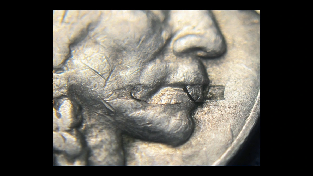 1931 Buffalo Nickel: Lamination / Split Planchet