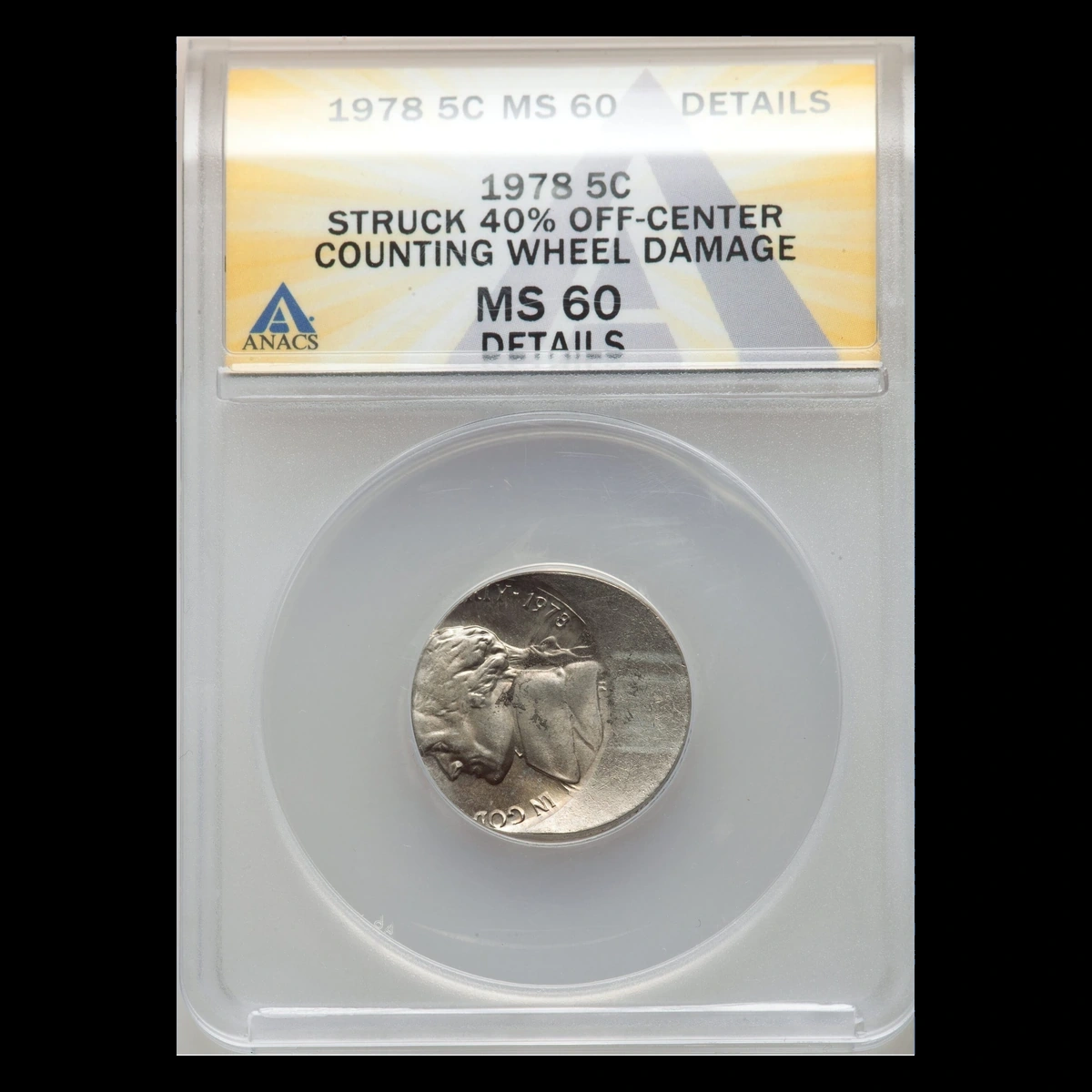 1978 Jefferson Nickel: Off-Center Strike