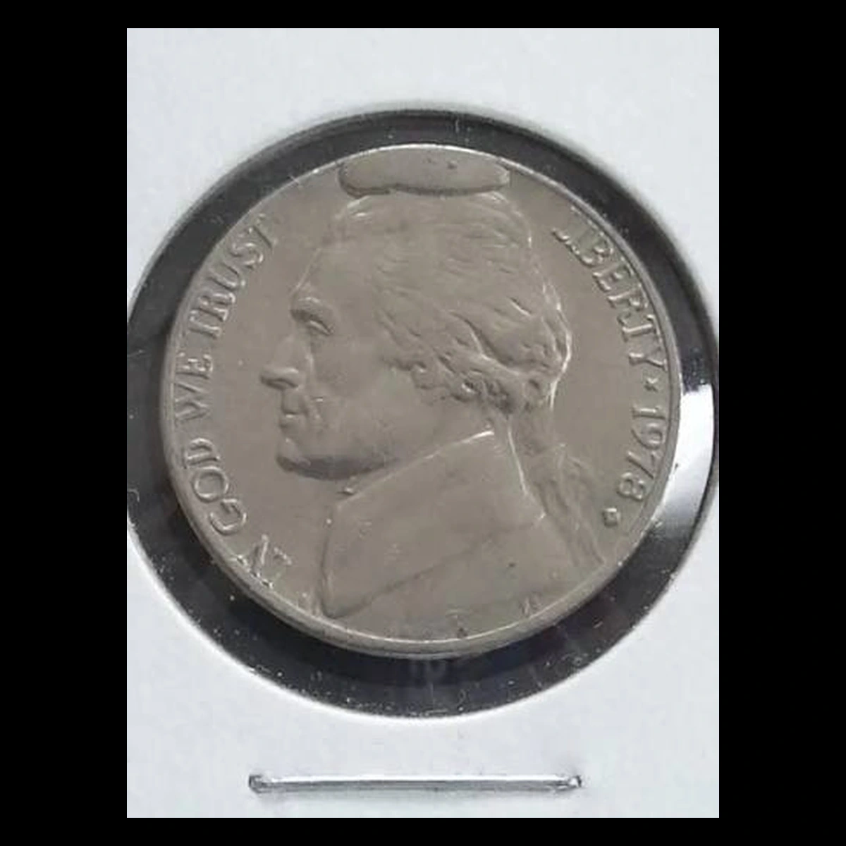 1978 Jefferson Nickel: Major die break