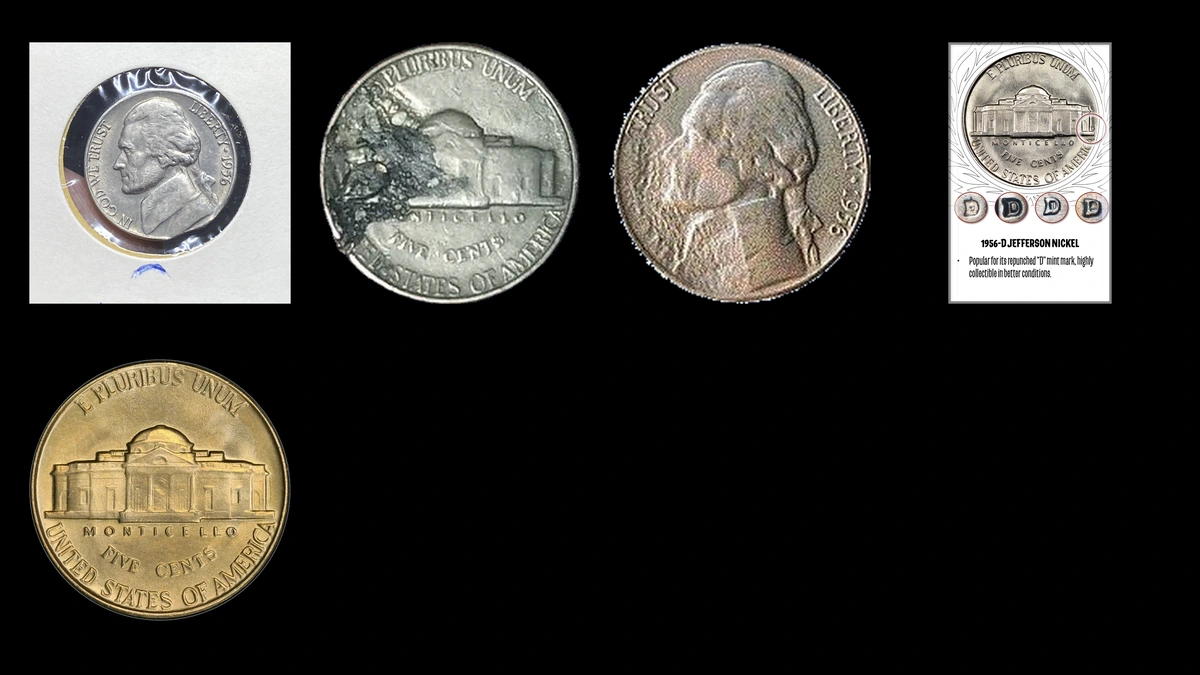 1956 Nickel Errors — error coin photographs