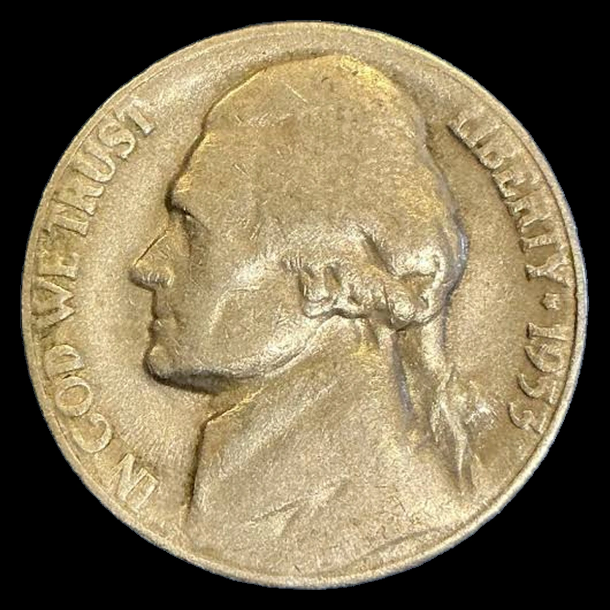 1953 Jefferson Nickel: Struck Through