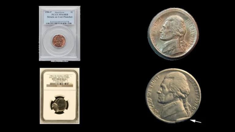 1986 Nickel Errors — error coin photographs