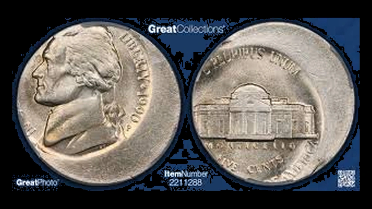 1990 Jefferson Nickel: Off-Center Strike