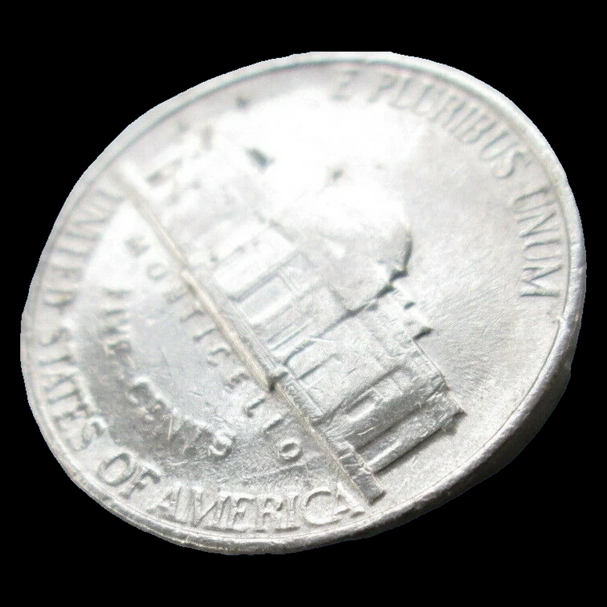 1990 Jefferson Nickel: Die Crack / Die Chip