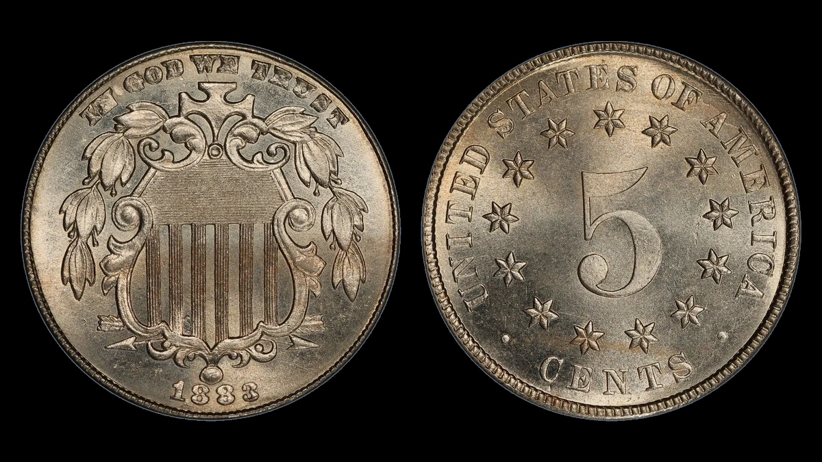 1883 Shield Nickel: Repunched Date