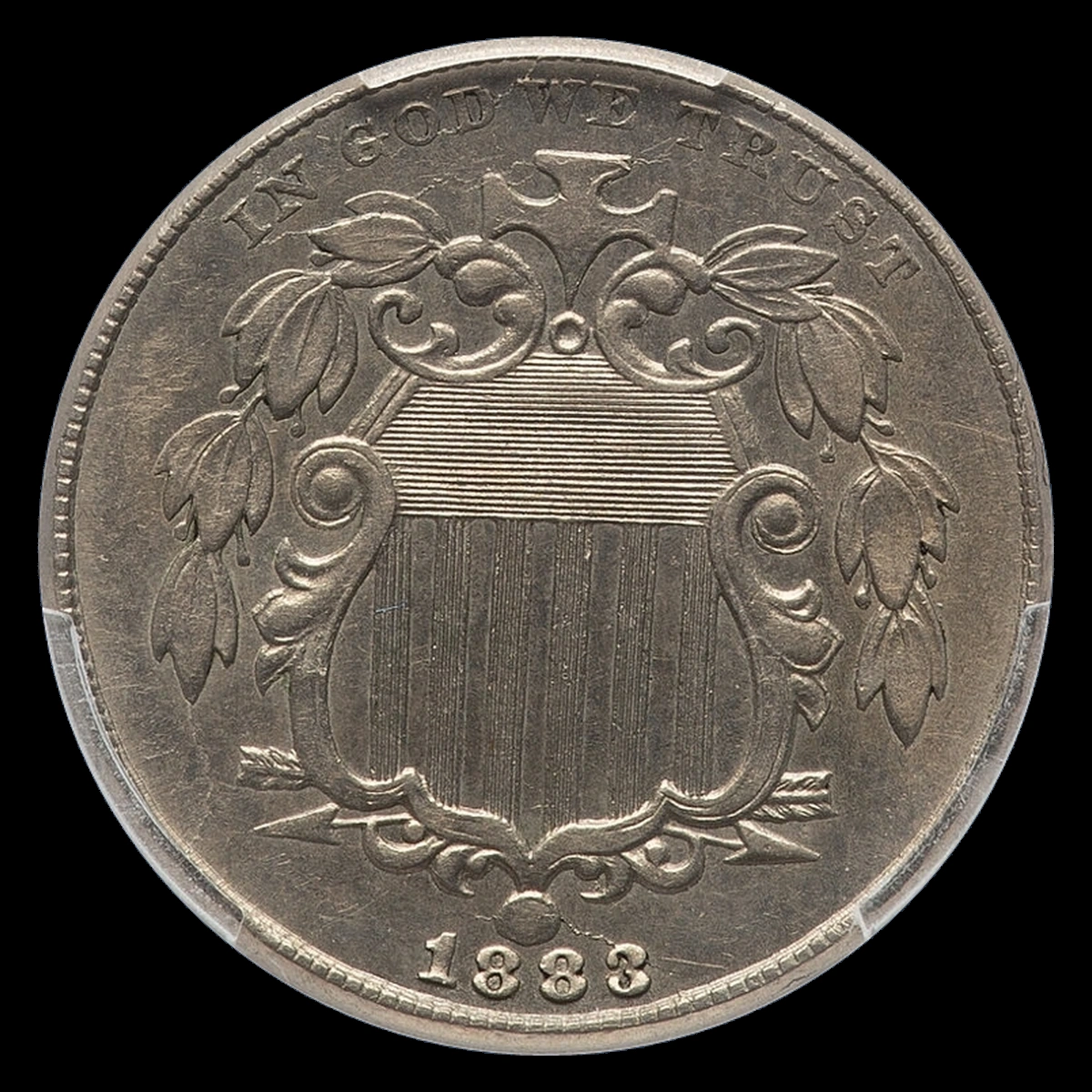 1883 Shield Nickel: Die Crack / Die Chip