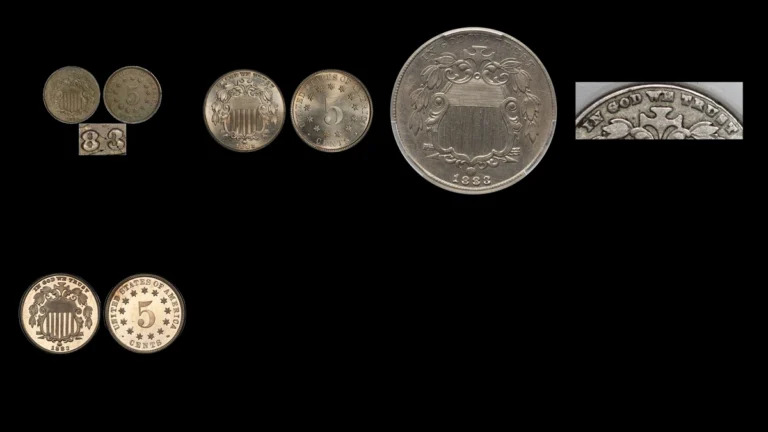 1883 Shield Nickel Errors — error coin photographs