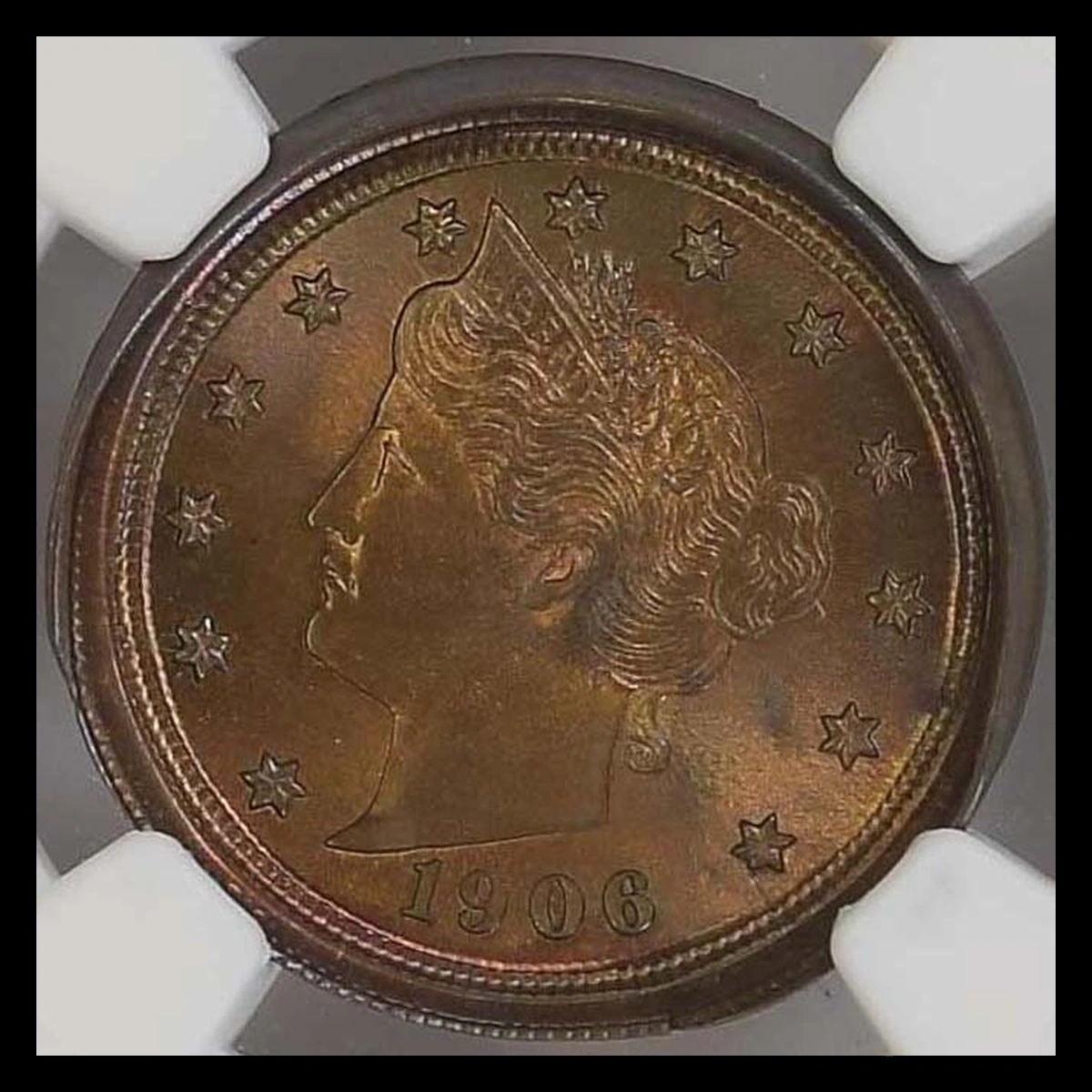 1906 Liberty Nickel: Die Cap / Capped-Die Strike