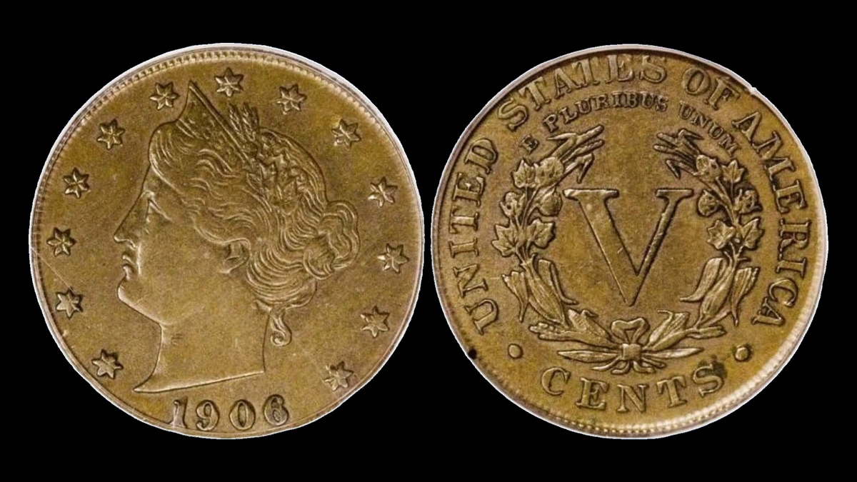 1906 Liberty Nickel: Wrong Planchet / Off-Metal Strike