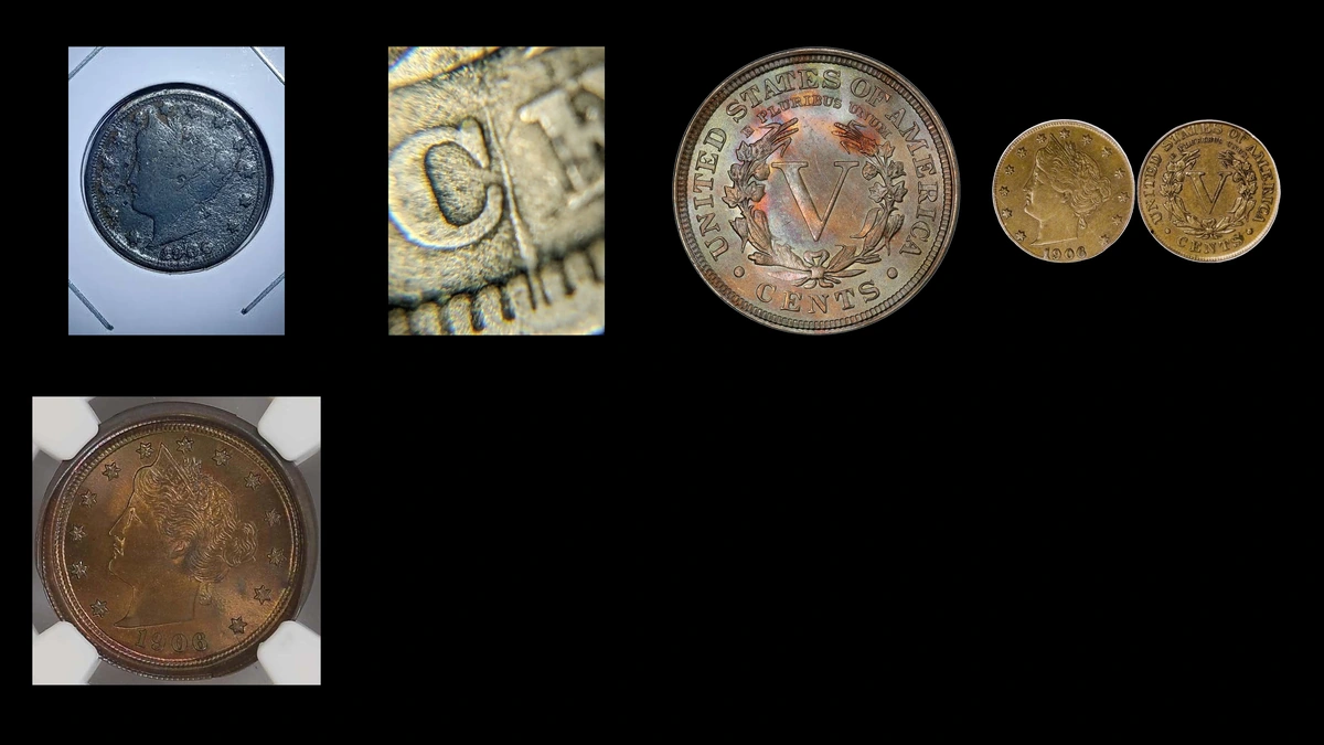 1906 Nickel Errors — error coin photographs