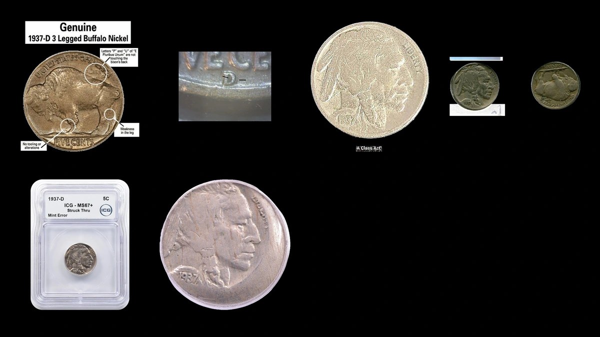 1937 Nickel Errors — error coin photographs