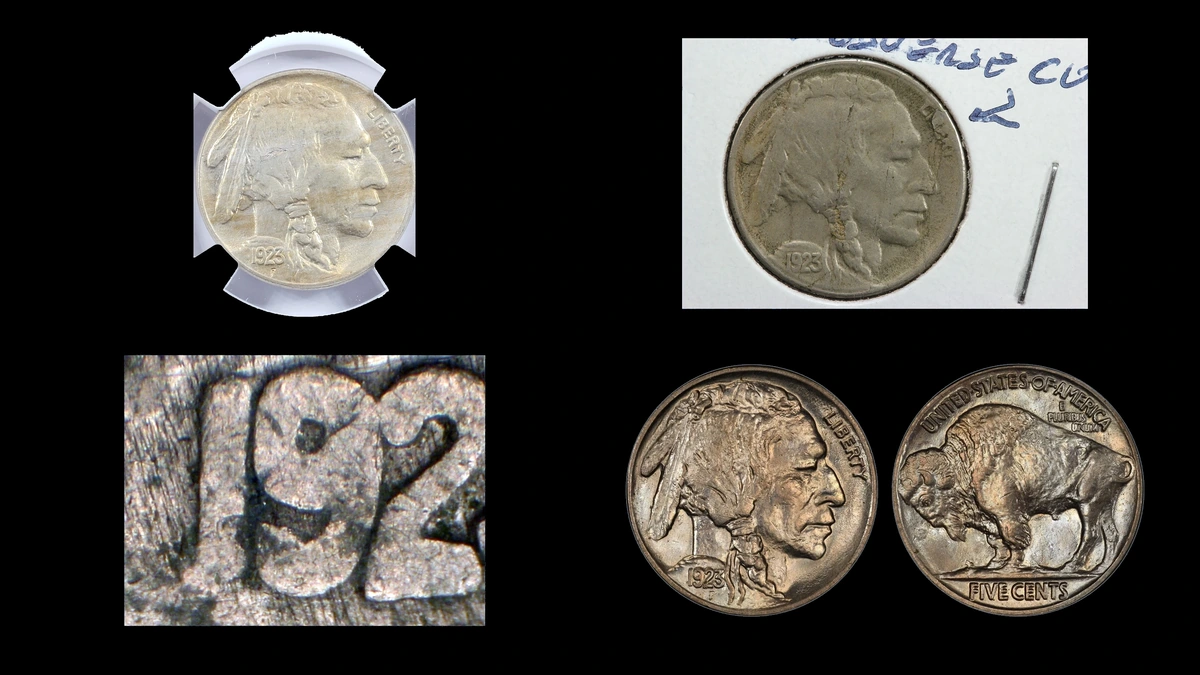 1923 Nickel Errors — error coin photographs