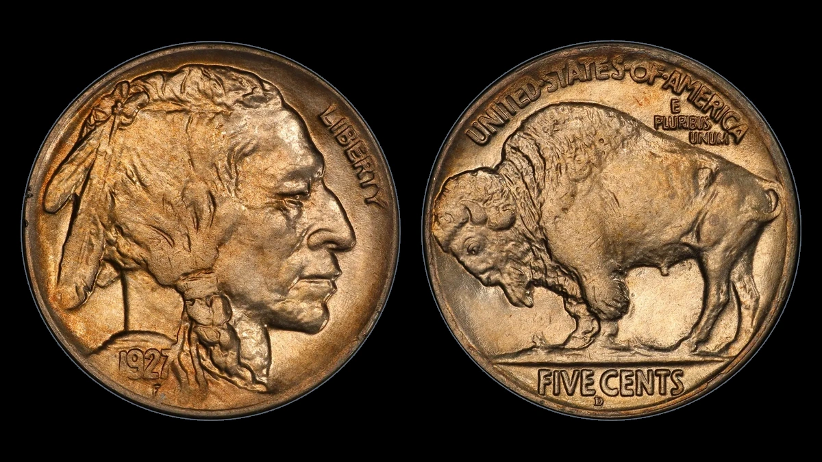 1927 Buffalo Nickel: Repunched Mintmark