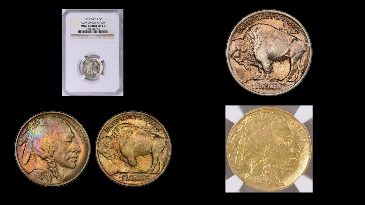 1913 Buffalo Nickel Errors — error coin photographs