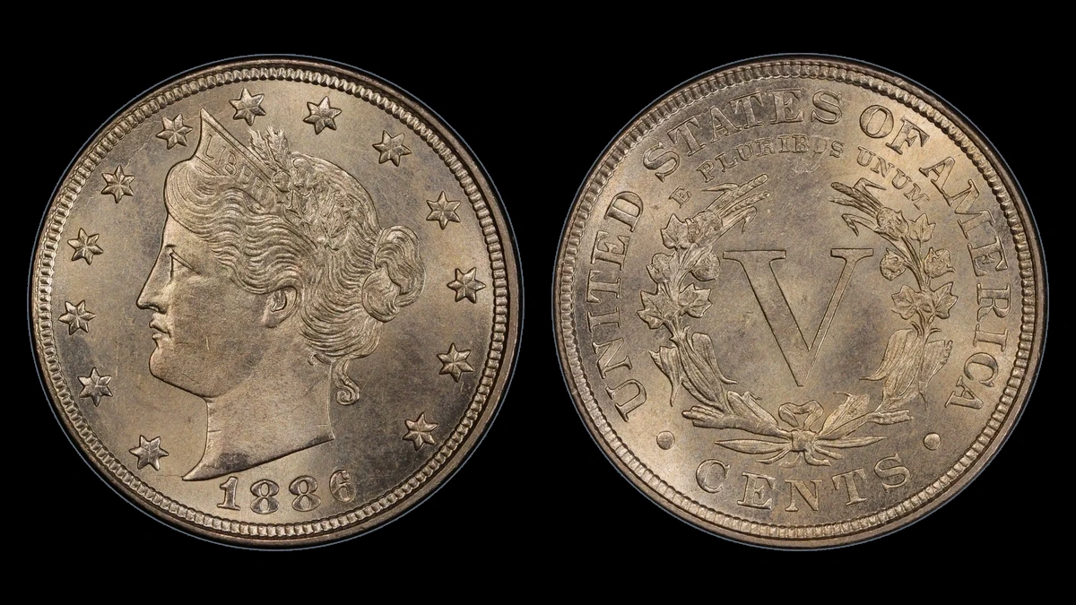 1886 Liberty Nickel: Repunched Date