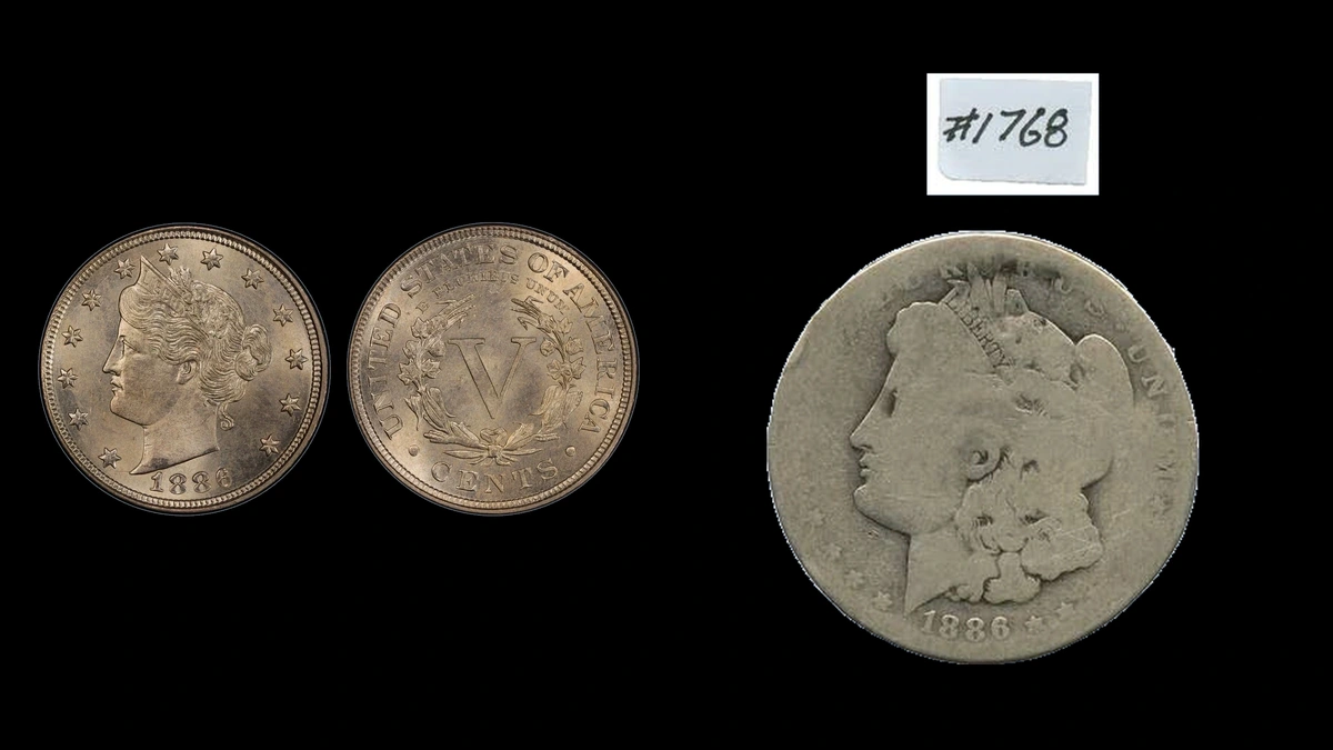 1886 Nickel Errors — error coin photographs