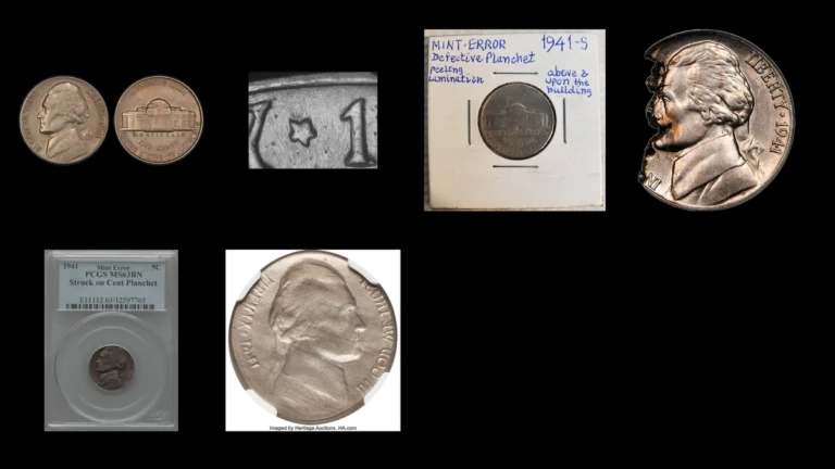 1941 Nickel Errors — error coin photographs