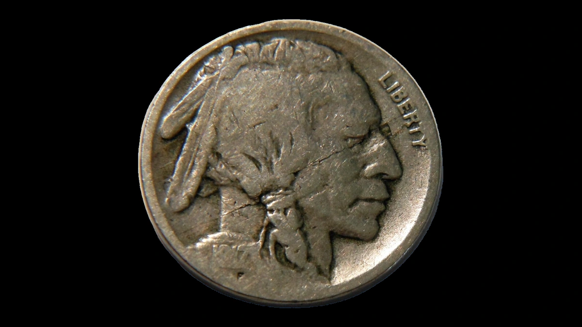 1917 Buffalo Nickel: Lamination / Split Planchet