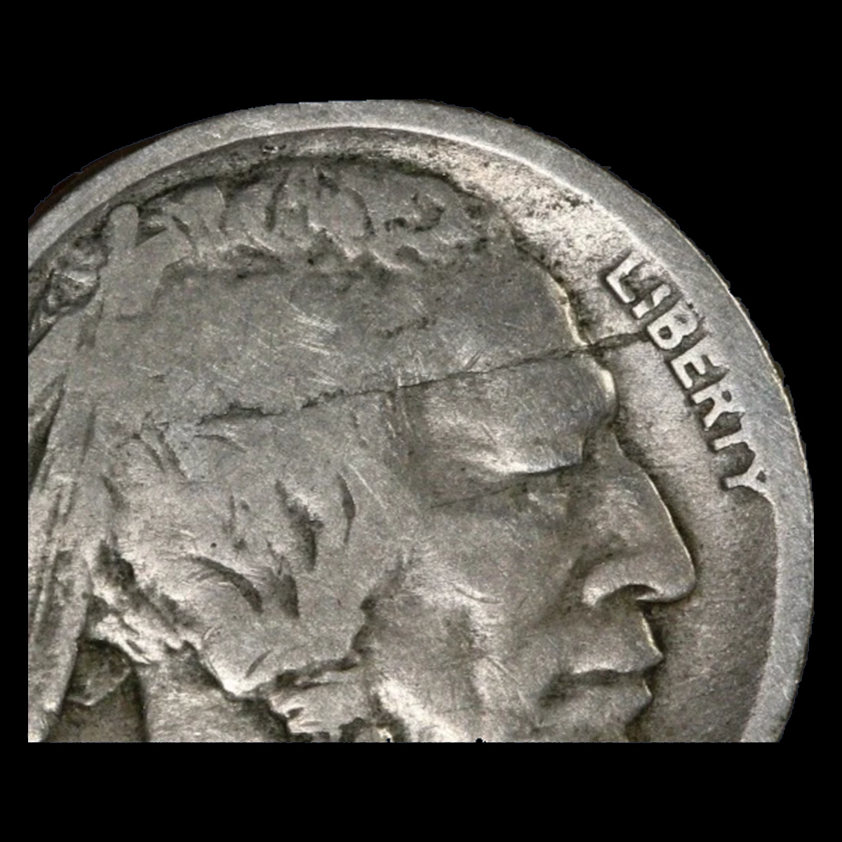 1917 Buffalo Nickel: Die Crack / Die Chip