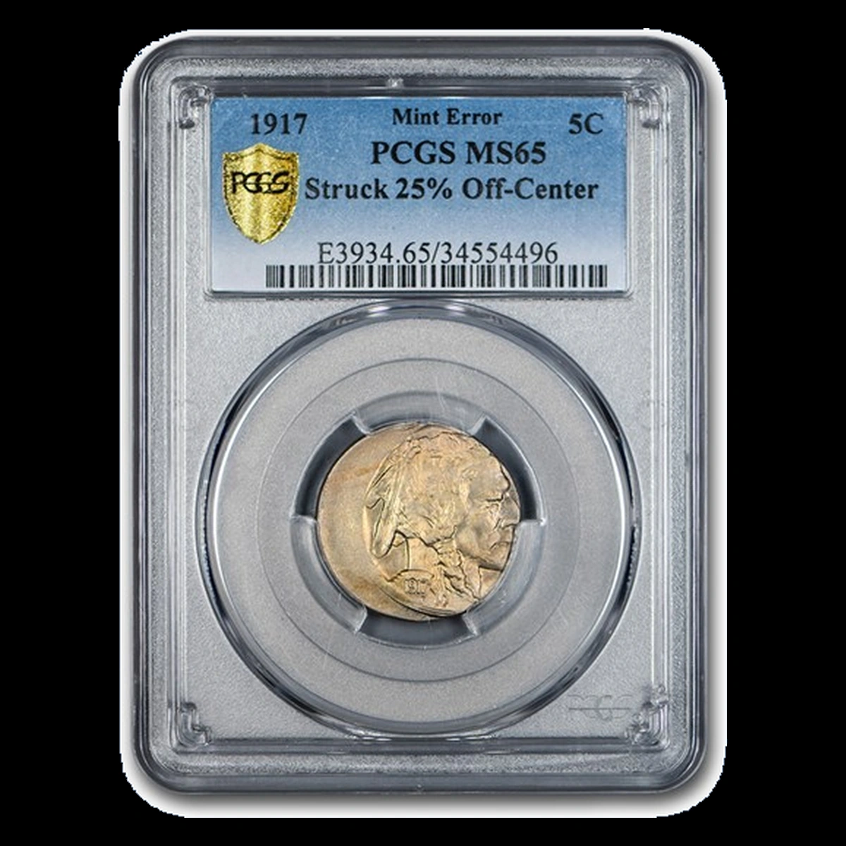 1917 Buffalo Nickel: Off-Center Strike