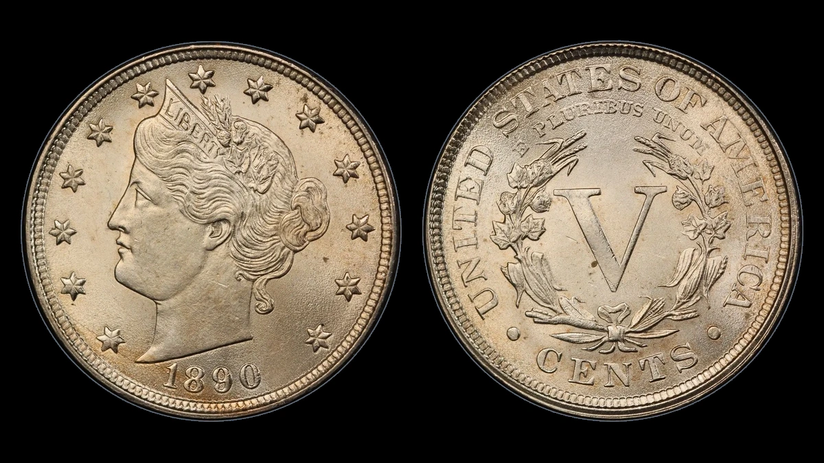 1890 Liberty Nickel: Repunched Date